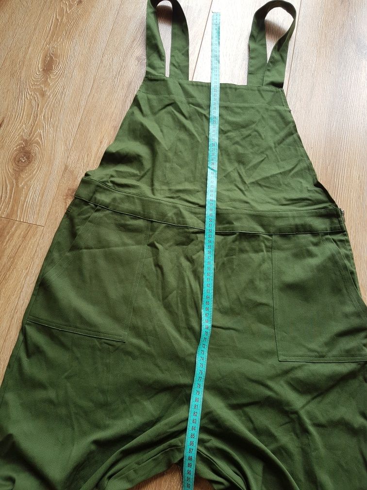 L 40 XL 42 Oliver Bonas khaki ogrodniczki damskie spodnie na szelkach