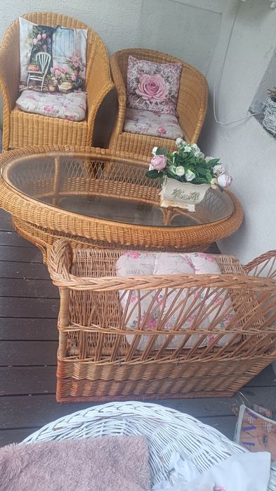 Komplet z wikliny Styl Prowansalski