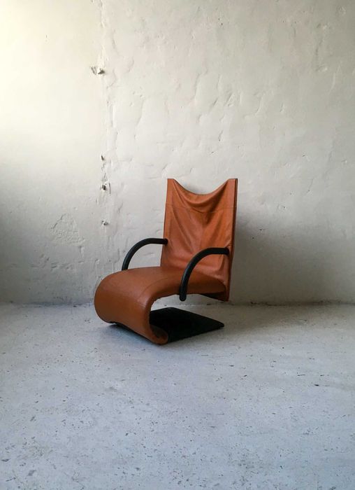 Ligne Roset fotel Zen proj. Claude Brisson skóra lata 80 vintage #5