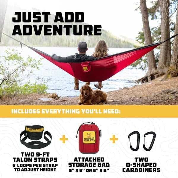 Wise Owl Outfitters podwójny Hamak do biwakowania