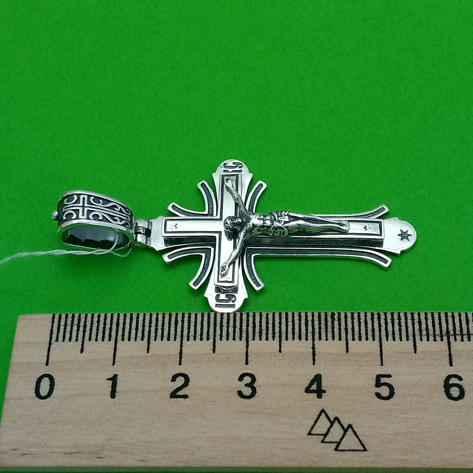 Комплект Серебряная цепочка и крестик 925 проба крест цепь кулон