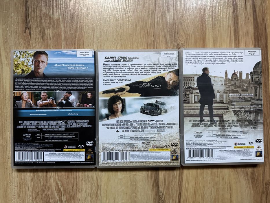 James Bond 007 Kolekcja Casino Royale Quantum of Solace Skyfall DVD