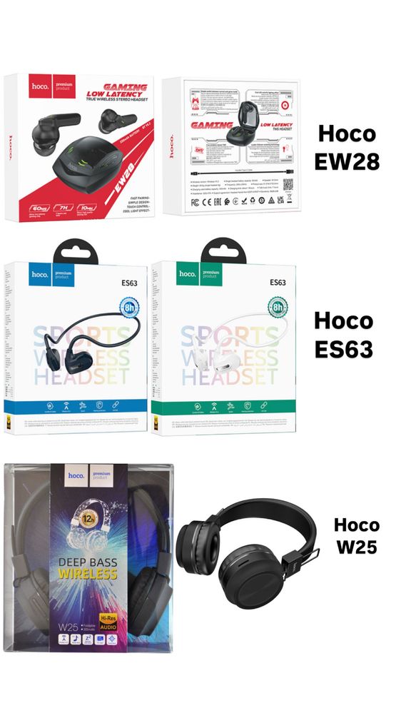 Беспроводные Bluetooth наушники Hoco,Borofone,XO,Usams,Baseus,Xiaomi