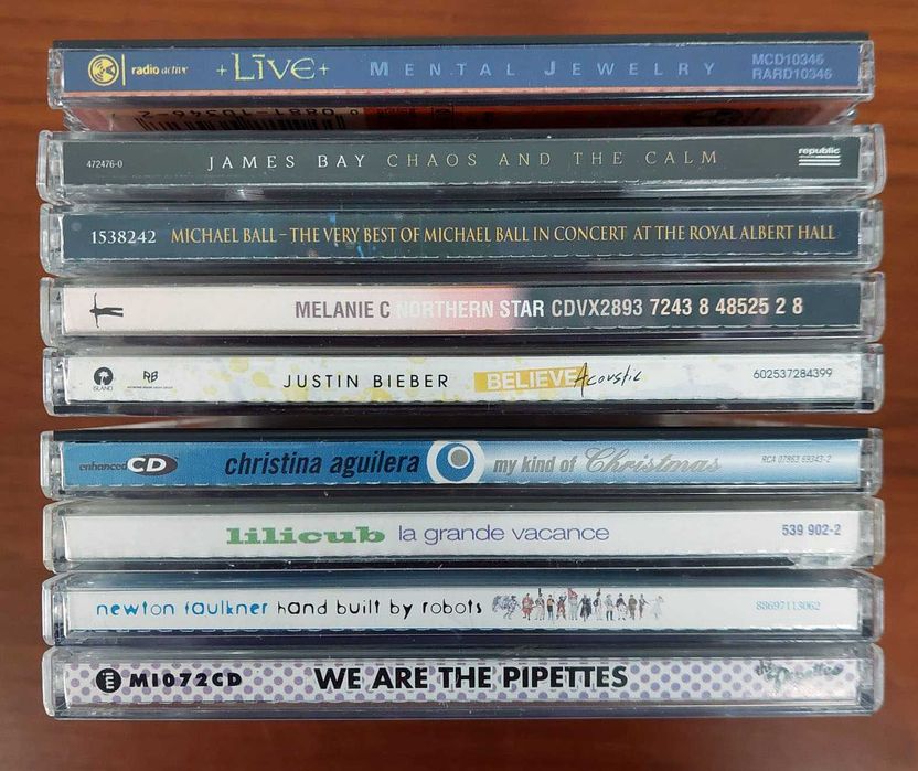 Conjunto de 9 CD's Live James Bay Christina Aguilera Justin Bieber