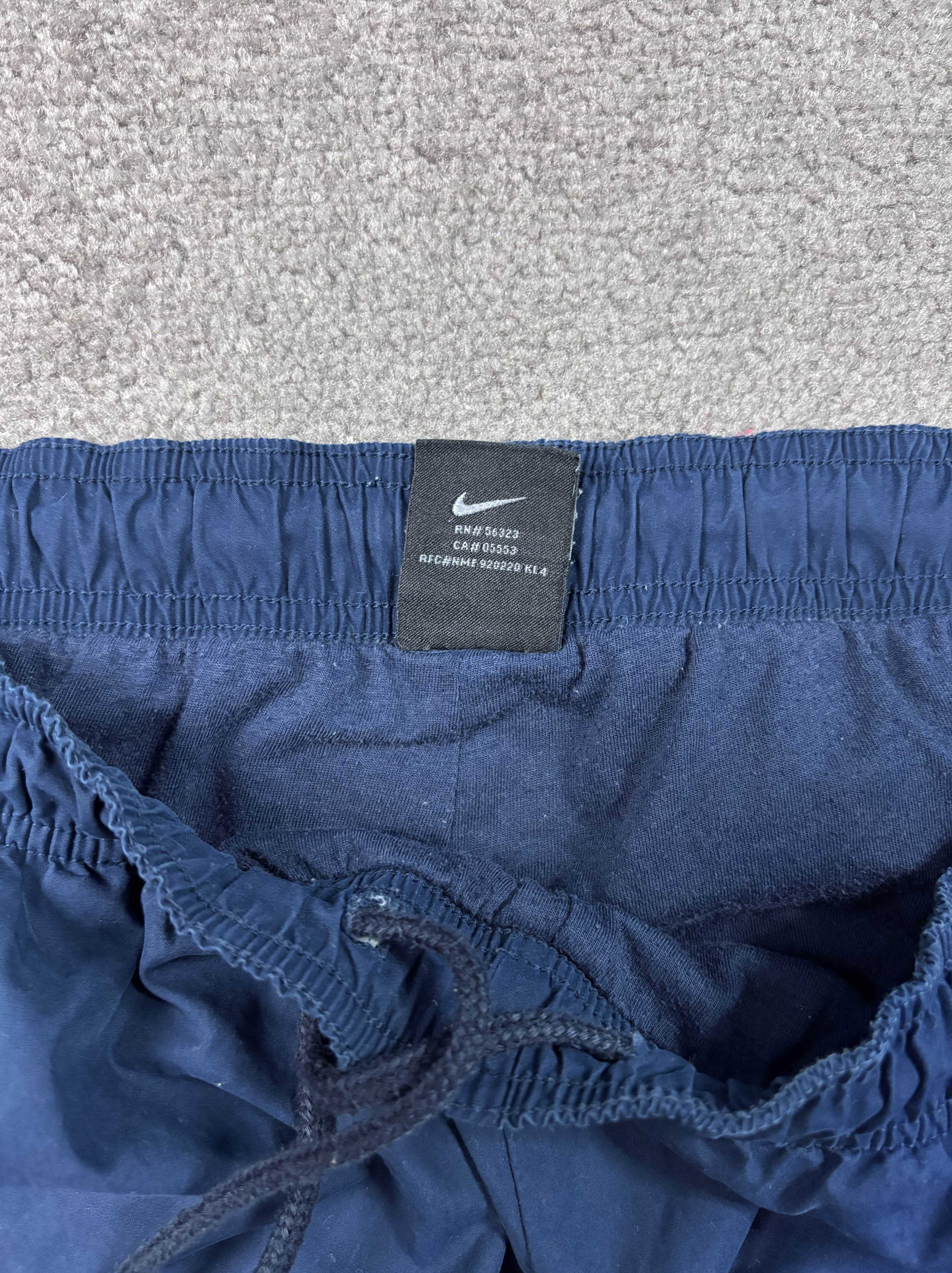 Spodnie Dresy Nike XL Granatowe Vintage Swoosh Szerokie