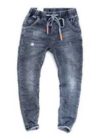 Włoskie dresowe jeansowe BAGGY jeansy wiązane joggers joggersy 40 L
