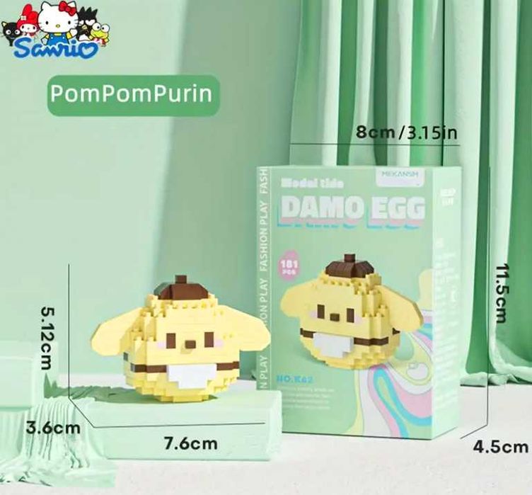 Pompompurin Figurka Klocki konstrukcyjne 3D + pudełko instrukcja