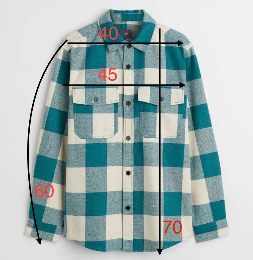 Новая Мужская Стильная теплая рубашка кофта клетка овершот h&m с м