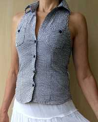 Літня блуза, черно-белая блузка Tally Weijl с американской проймой