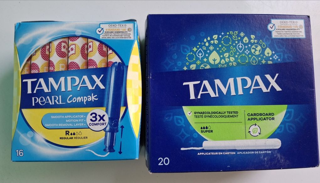 Тампоны Tampax 16 шт 2 капли, 20 шт 3 капли