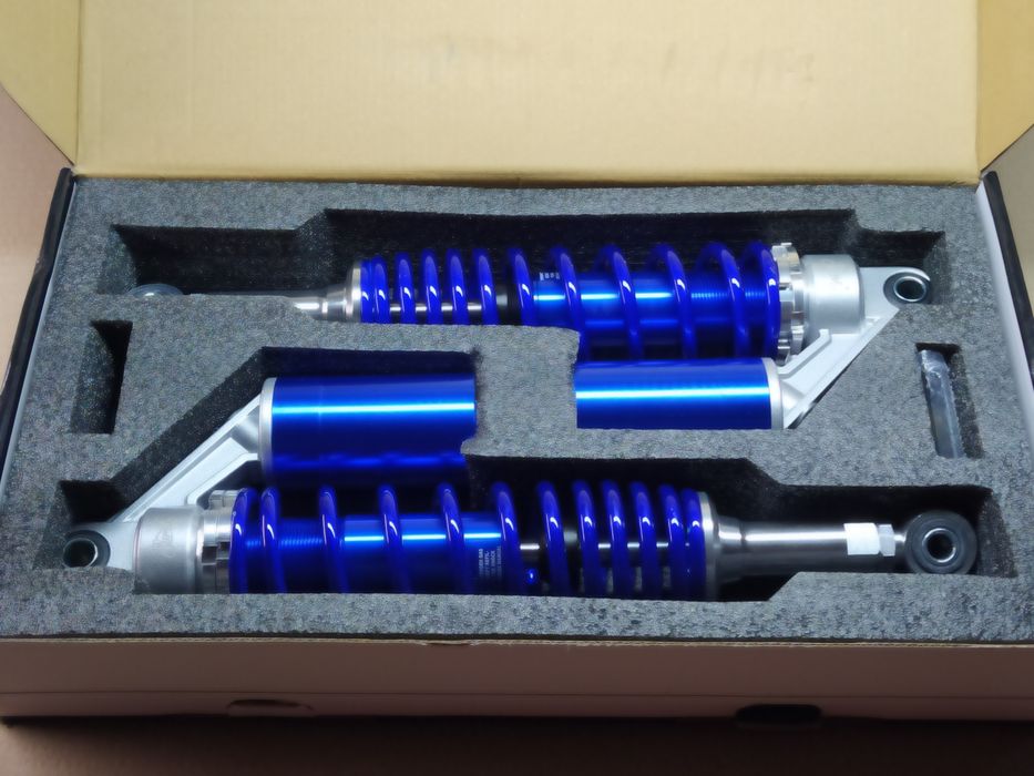 Амортизатори задні мото з підкачкою 345мм (газомасляні) сині