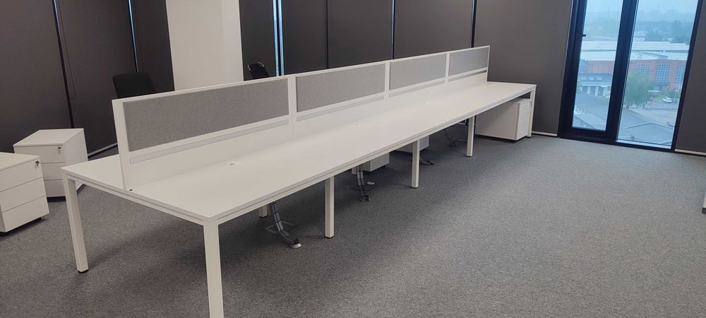 OKAZJA Likwidacja biura, Biurko 8-osobowe BALMA G4+ŚCIANKI POPRZECZNE