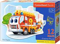 Puzzle maxi 12 elementów. Wóz strażacki. Castorland