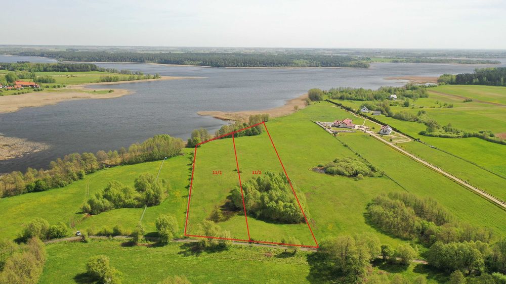 Krzywe, gm. Prostki Działka z linią brzegową Jeziora Stackiego