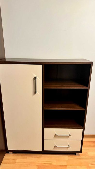 Komplet mebli Szafa Komoda Szafka brązowo szare