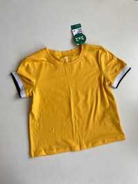 NOWY krótszy musztardowy T-shirt H&M 146/152 cm