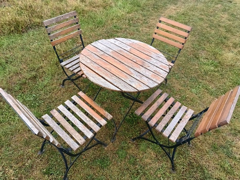 Meble ogrodowe, zestaw, stolik, krzesła.