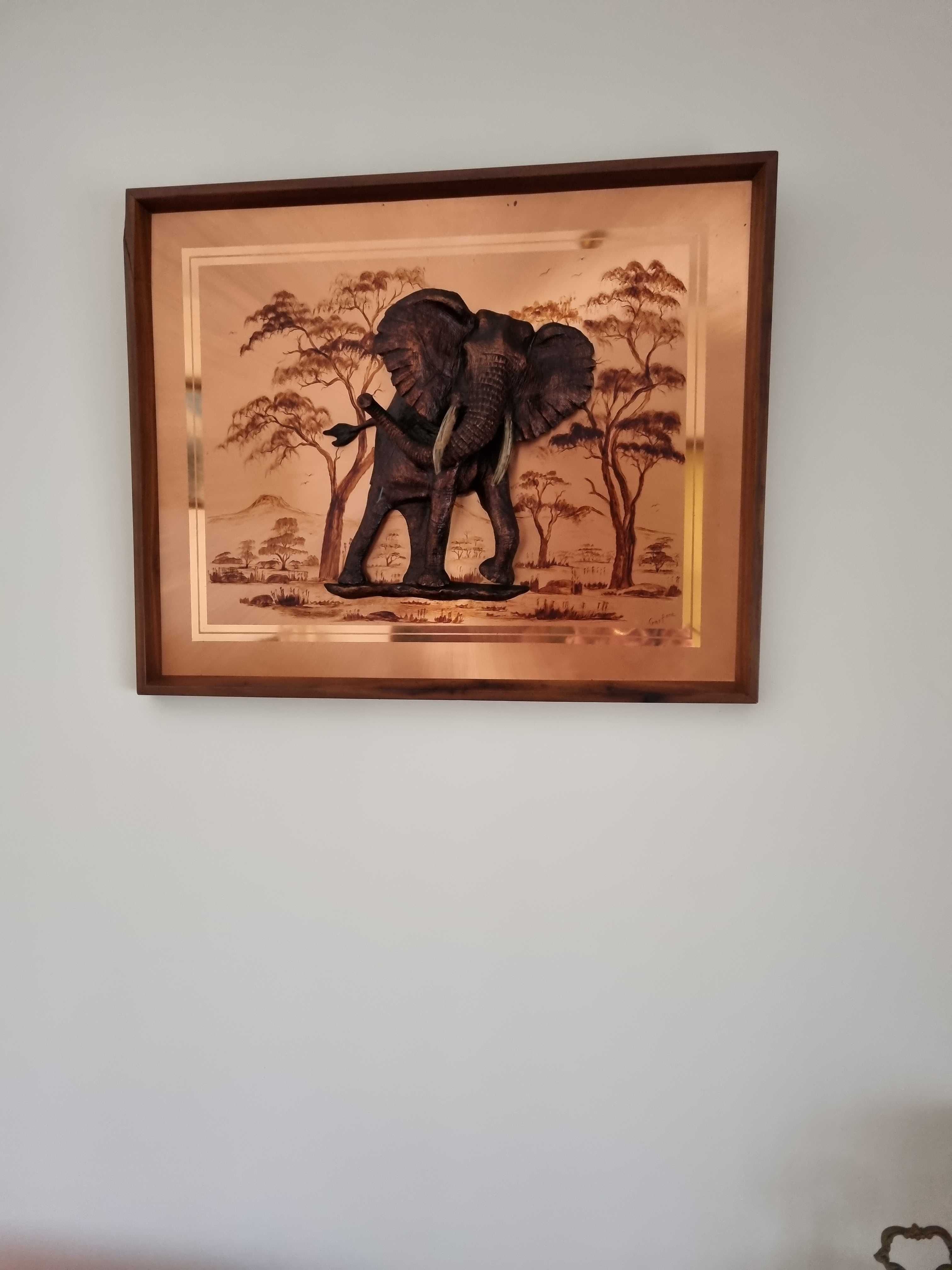 Quadro elefante Africano em cobre