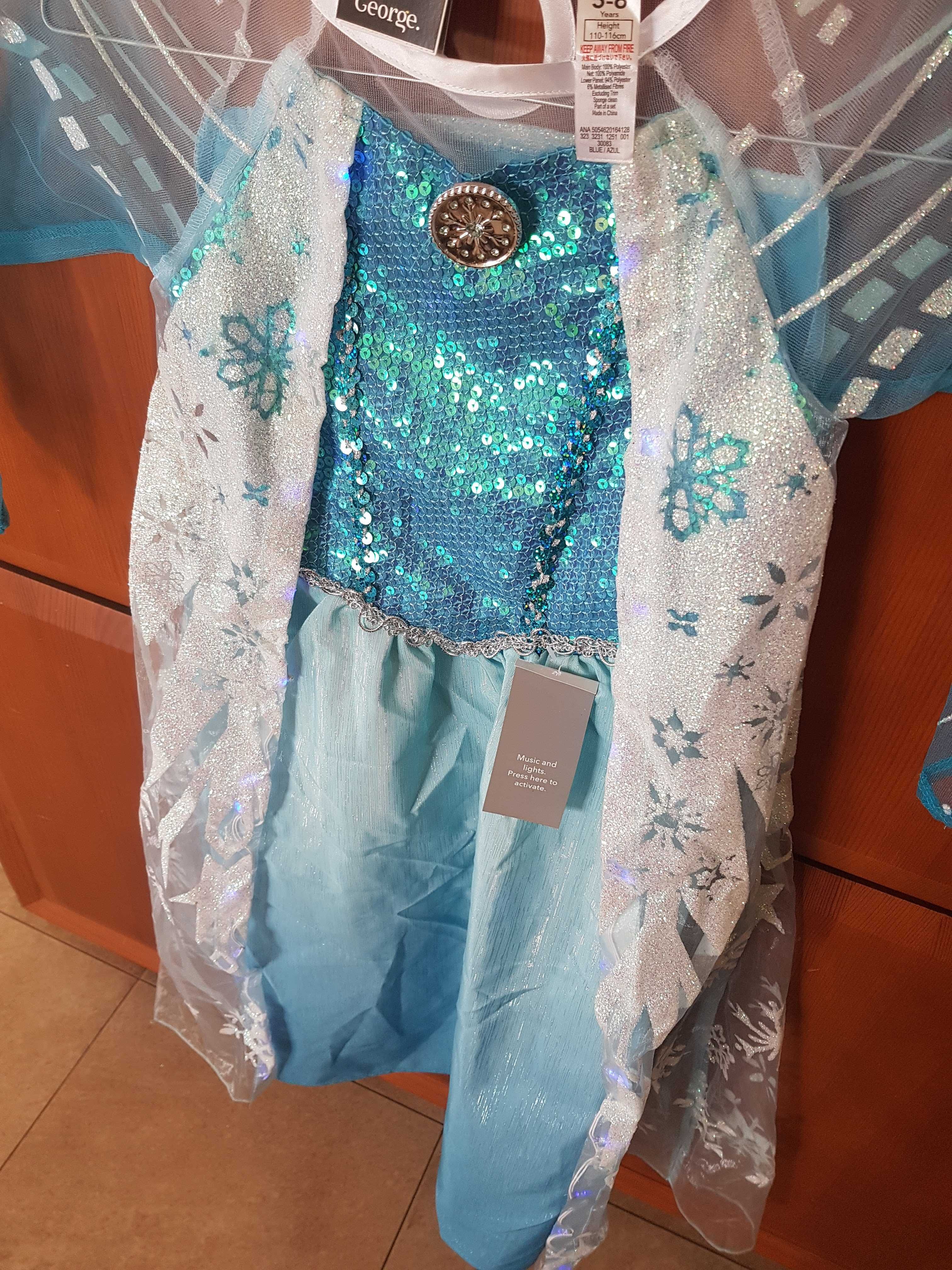 Sukienka przebranie Elsa - Kraina lodu 9-10 lat George