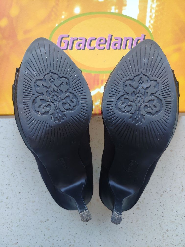 Szpilki * Graceland Deichmann * czarne * wysokie * 38