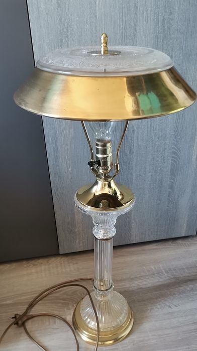 Lampa stołowa 70 cm. kryształ mosądz