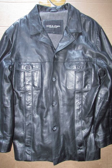 Чоловіча шкіряна куртка бренд : JACK & JONES