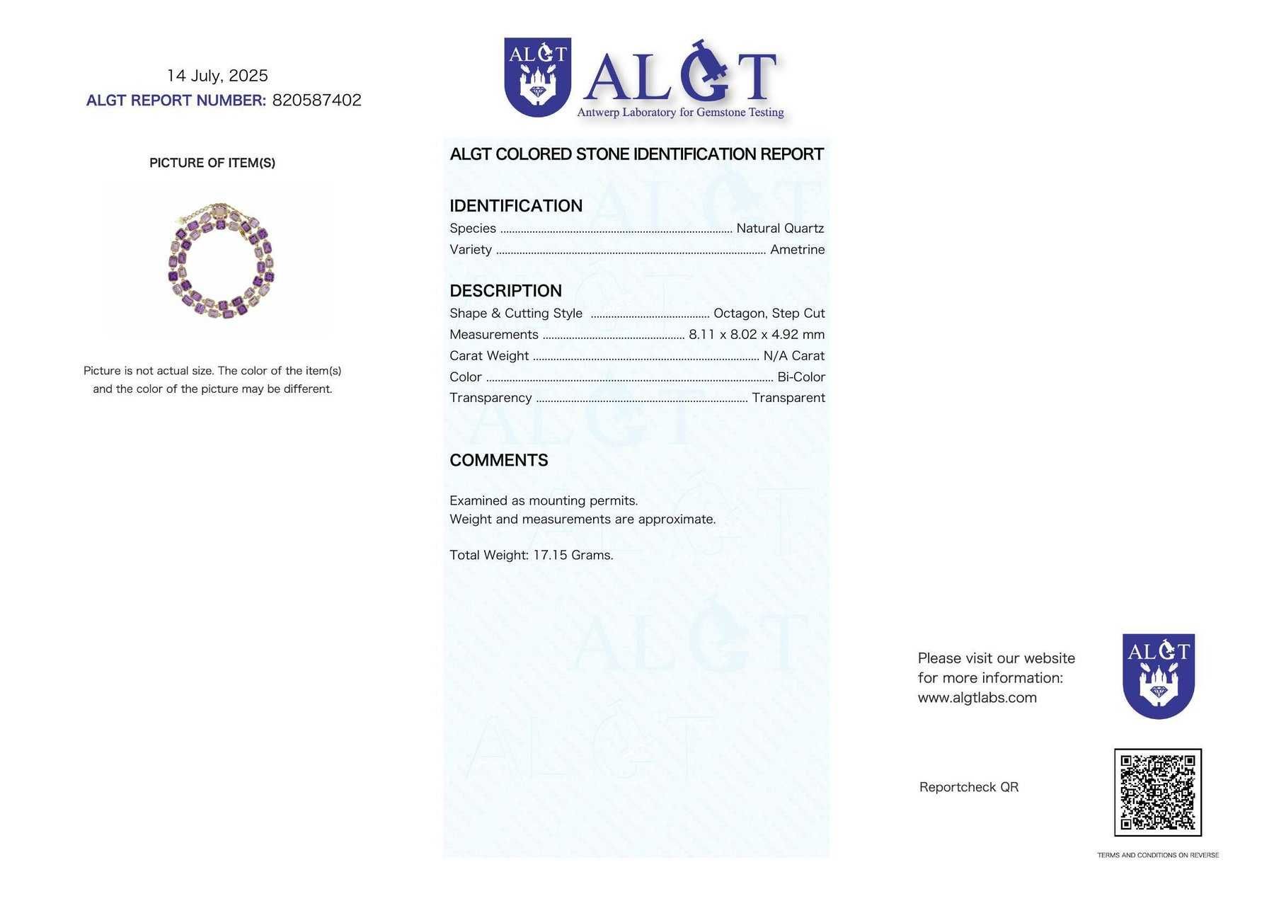 Colar Prata - Ametista - Certificada