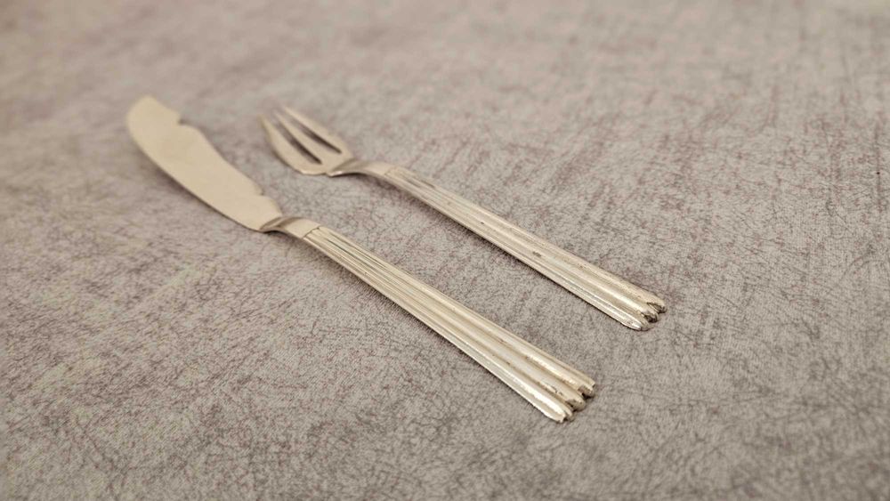 Faqueiro de prata caninha- 12 pessoas