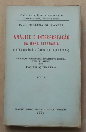 análise e interpretação da obra literária, wolfgang kayser, 1963