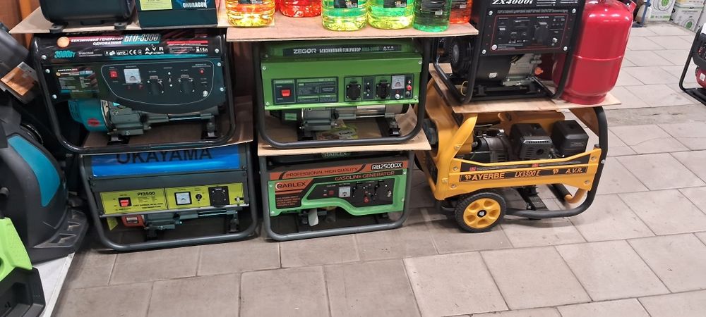 Генератори бензинові.газ/бензин.дизельні