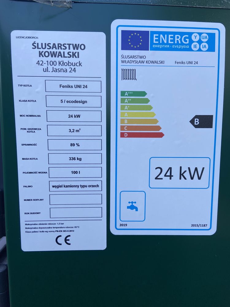 Kocioł piec na węgiel drewno 24 kw 5 klasa ecodesign 180-240m2