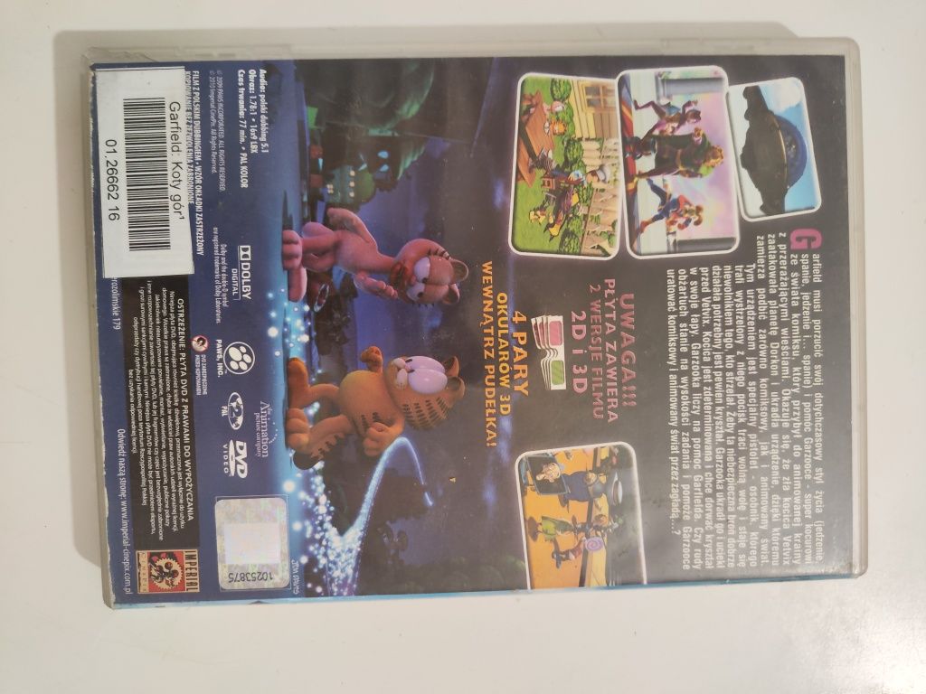 Garfield Koty górą 3D - płyta DVD bajka
