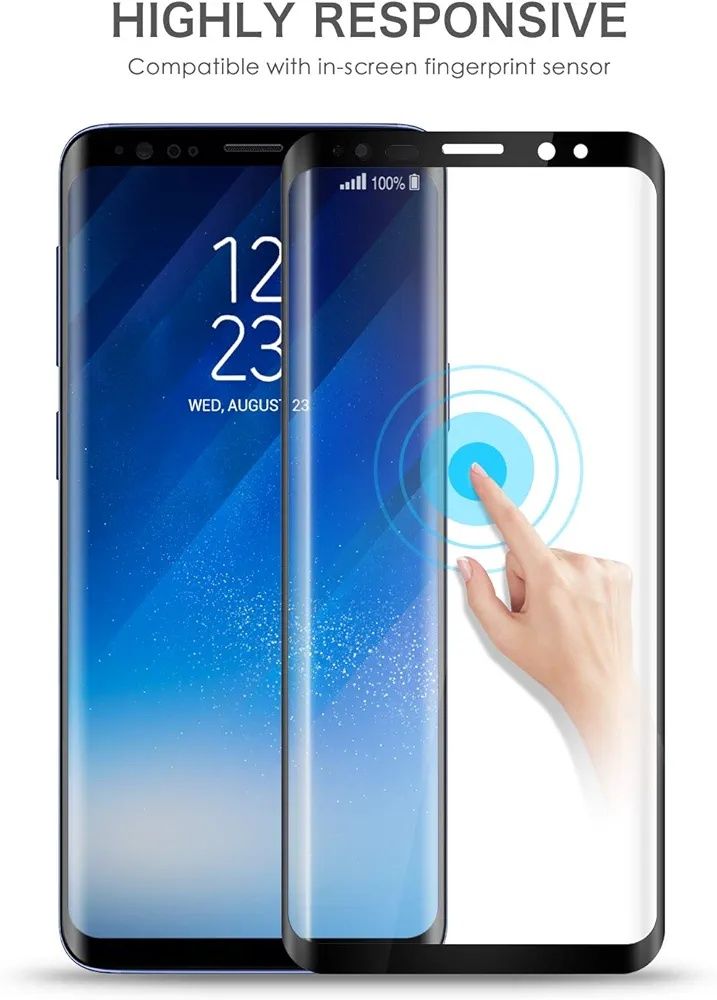 Szkło Samsung Galaxy S8, Tentoki 9H, cały ekran, zakrzywione krawędzie