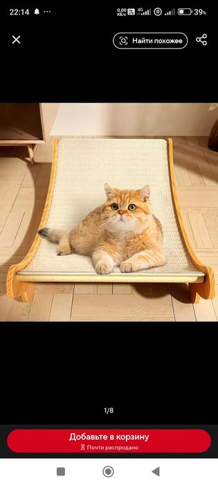 Когтеточка и лежанка для кошки.