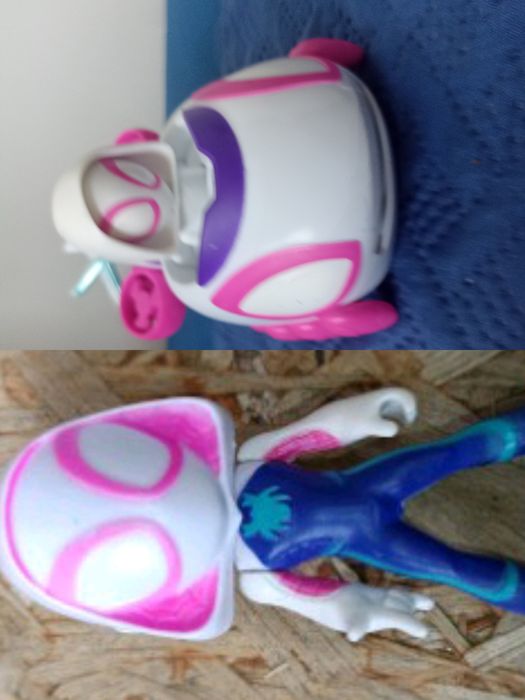 2 zabawki pojazd i Figurka GHost Spider  z serii Spidey i superkumple