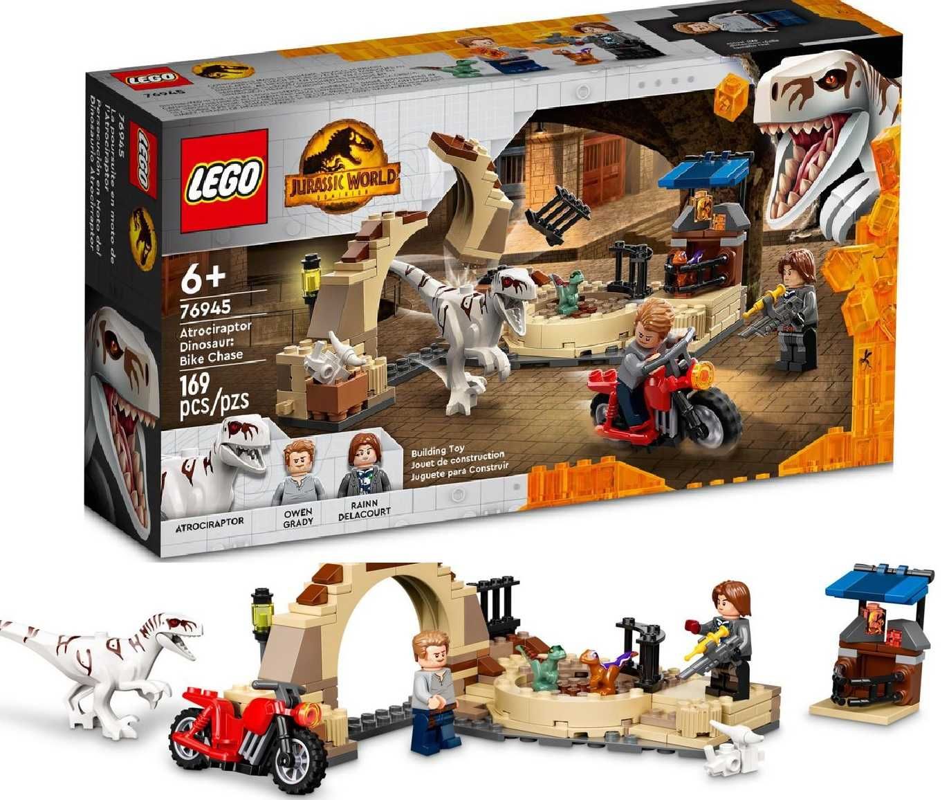 Новий Lego 76945 Jurassic World Atrociraptor Dinosaur Bike Chase