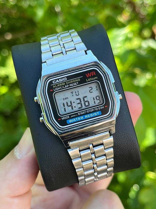 Годинник Vintage A159 silver-black | касіо A168 | часы касыо A158