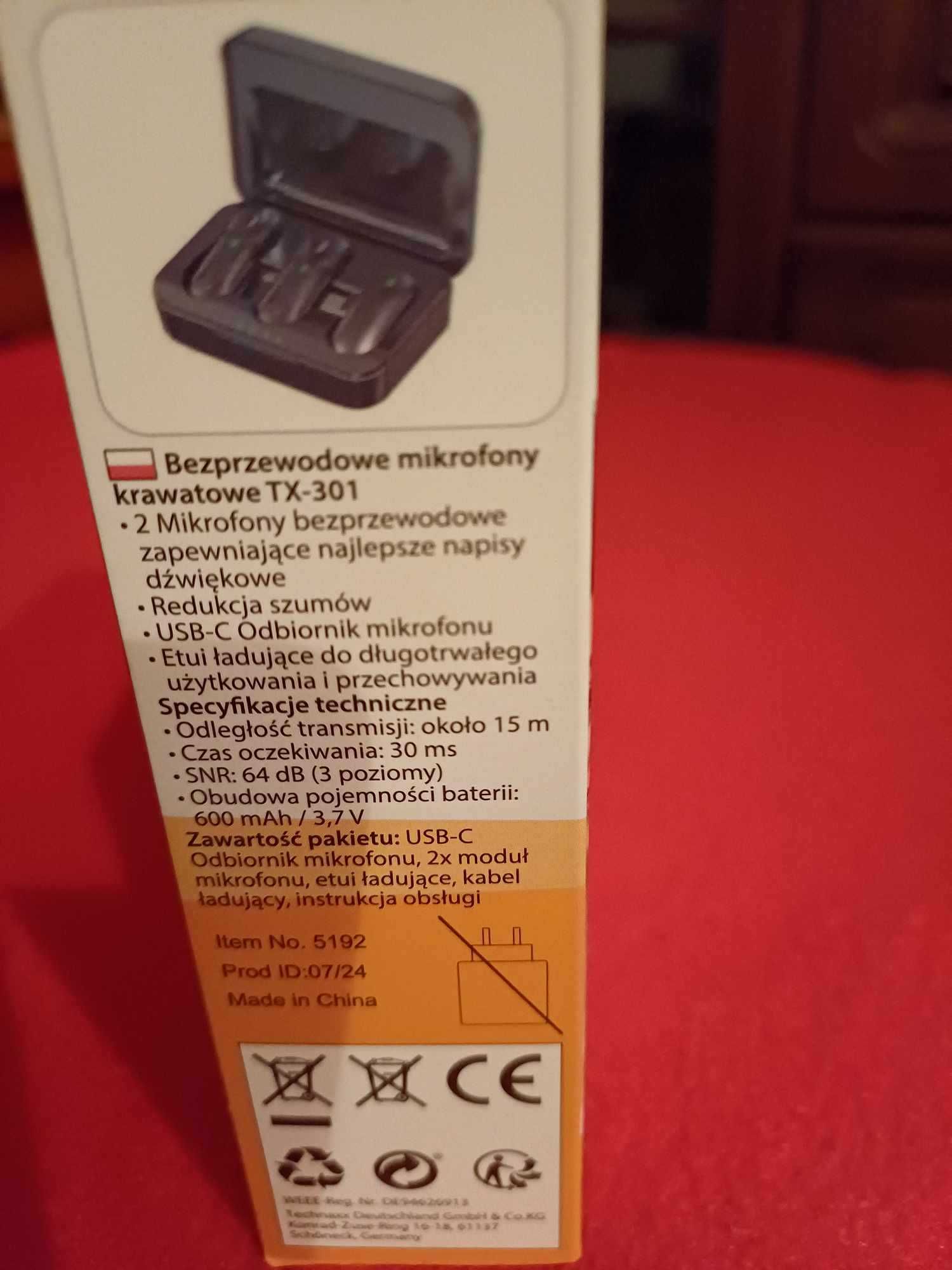 Bezprzewodowy zestaw mini mikrofonów TECHNAXX TX-301