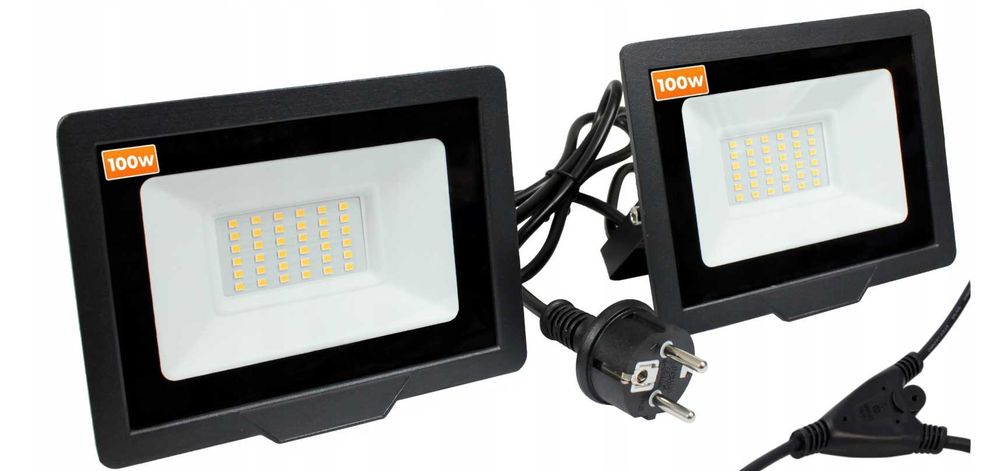 Nowoczesny HALOGEN Naświetlacz Led Statyw Budowalny 100W (OKAZJA)