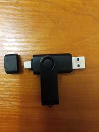 Флешка на 2 Тб . Нова. Колір чорний (USB i TYPE -C)