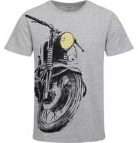 T-shirt Koszulka męska bawełna Szary M z motorem vintage motocykl Endo