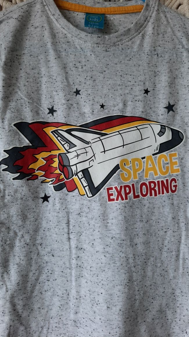Pepco t-shirt szary melanż R 122 prom kosmiczny