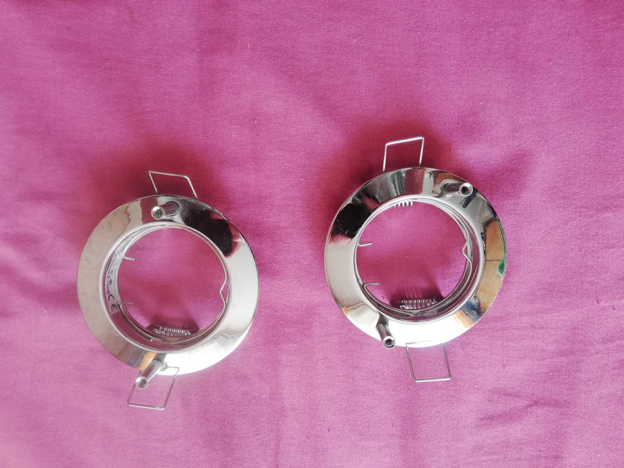 2x oprawa sufitowa halogenowa Chrom stała wpuszczana śr 5,8cm