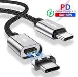 1.5м PD 100 BT USB Type-C к USB-С Магнитный кабель  для быстрой зарядк