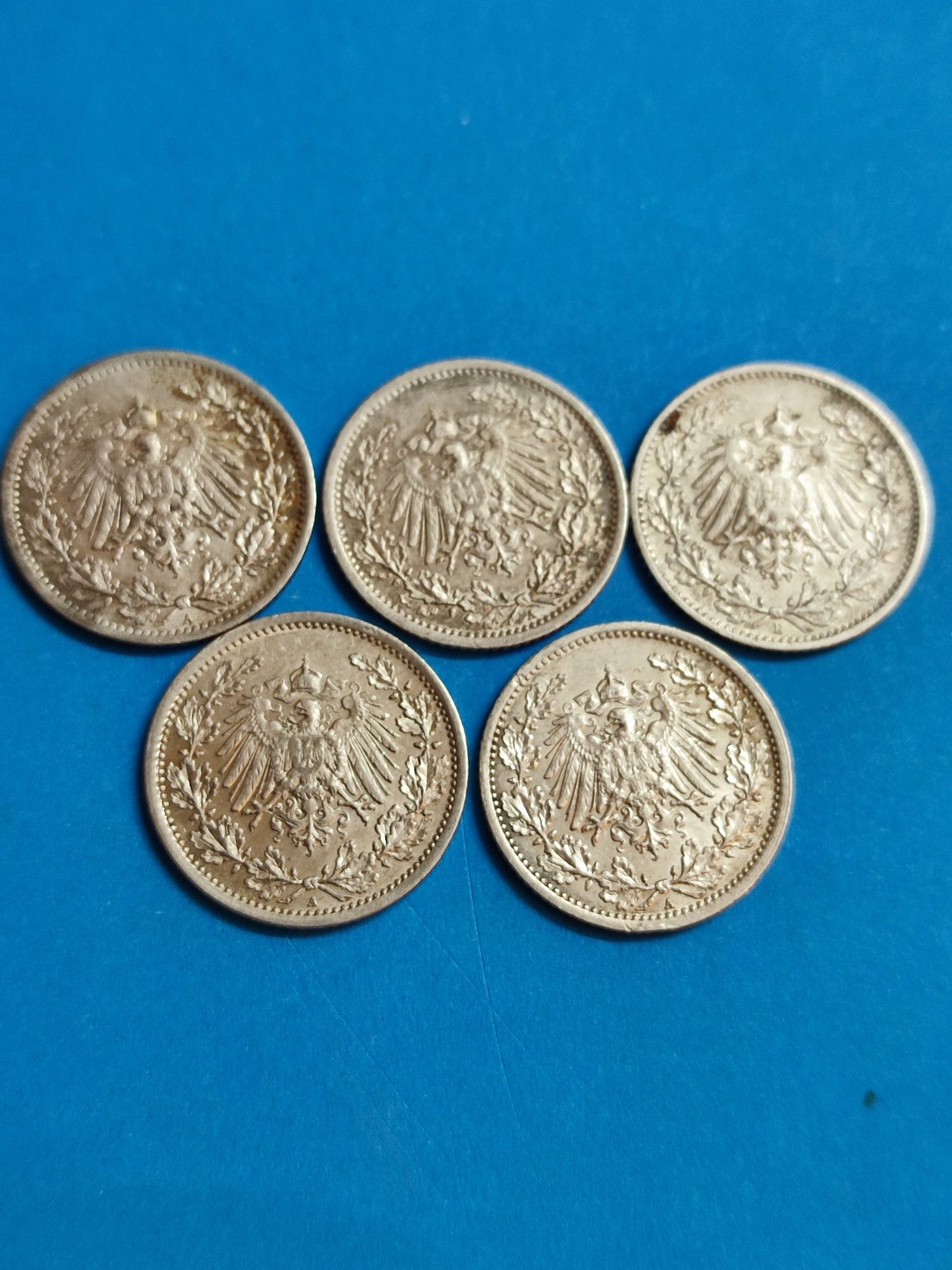 1/2 Marki 5 sztuk srebrne monety srebro