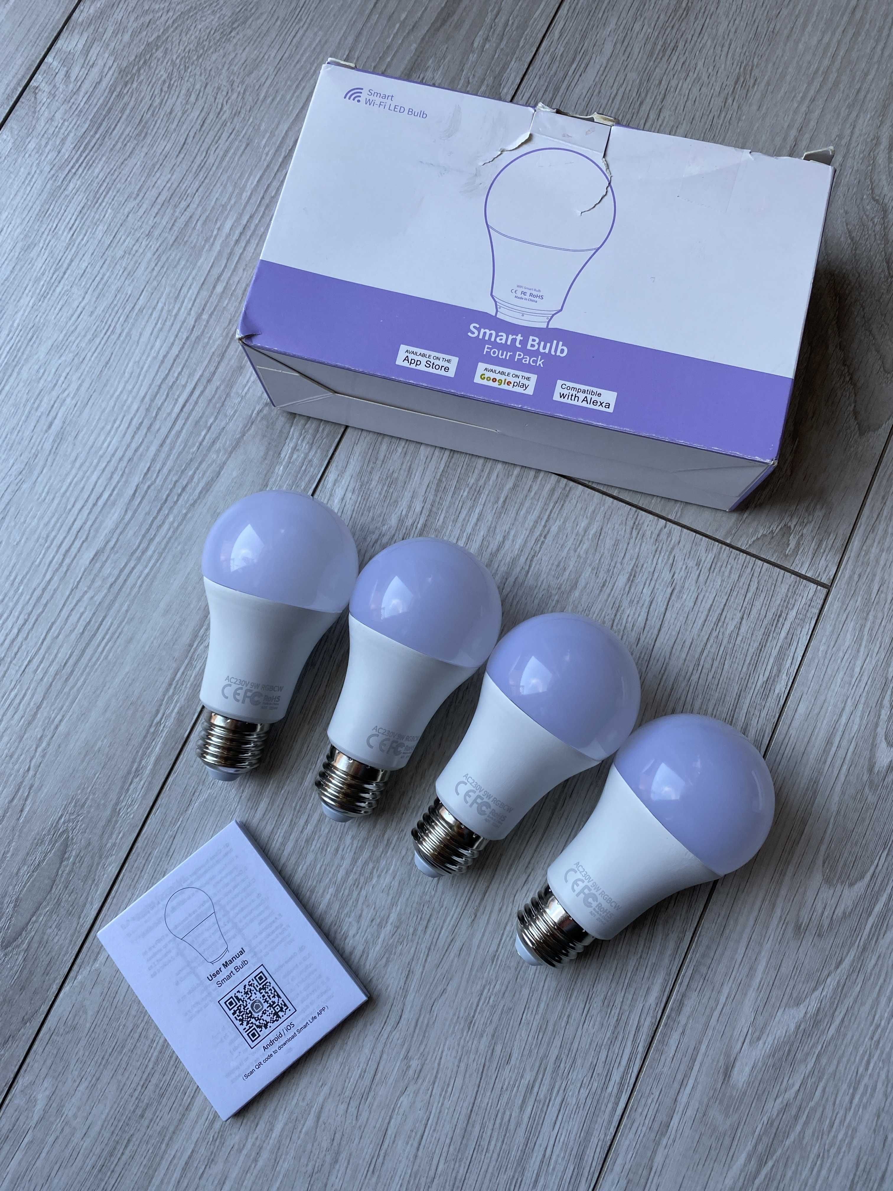 Smart Bulb fitop inteligentne żarówki 4szt. E27 9w wifi