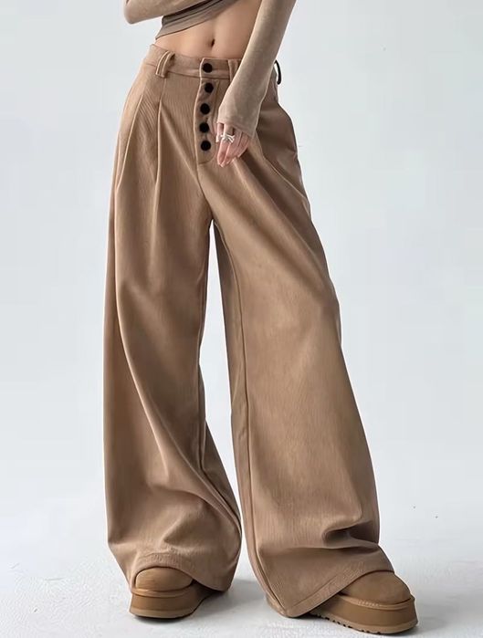 Шикарні вельветові штани палаццо на розмір хл-ххл