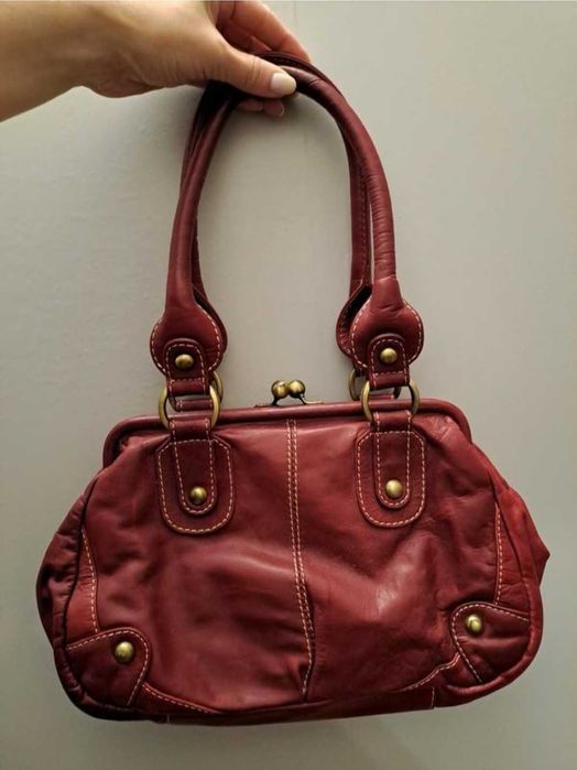 Вінтажна шкіряна жіноча сумка