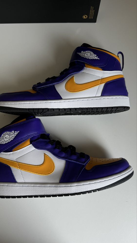 Nike Air Jordan 1 Hi FlyEase Lakers rozmiar 45.5 wkładka 29.5 cm Taxi