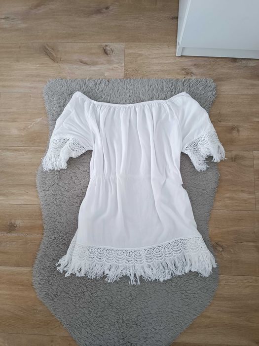 Bluzka damska biała hiszpanka r XS/S/M